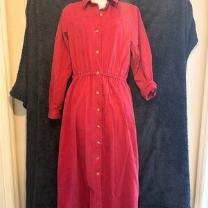 Vintage NT Workwear Red Button-Down Dress